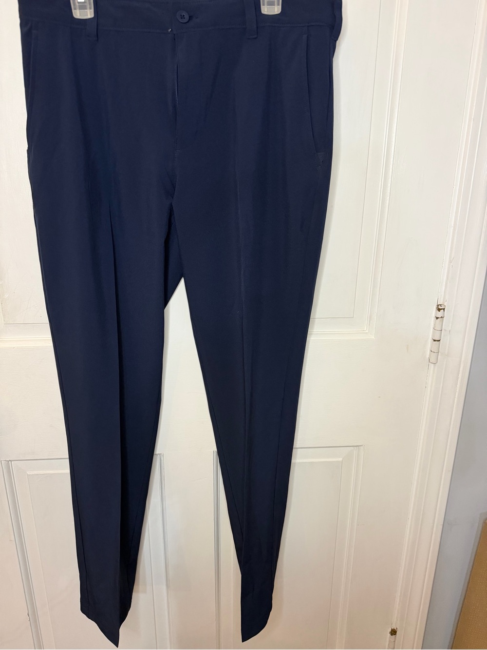 IZOD Golf Men’s Navy Khaki Flat Front Straight Stretch Pants 34x32 45FF291